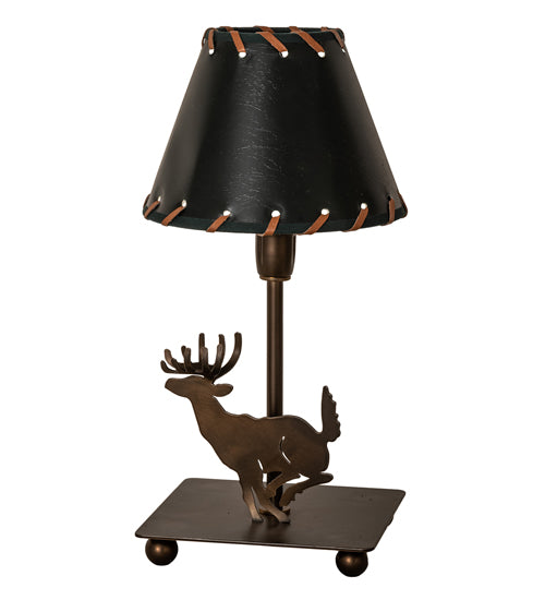 Meyda Tiffany Lighting 50611 Lone Deer One Light Accent Lamp Lamp Copper/Antique/Verde