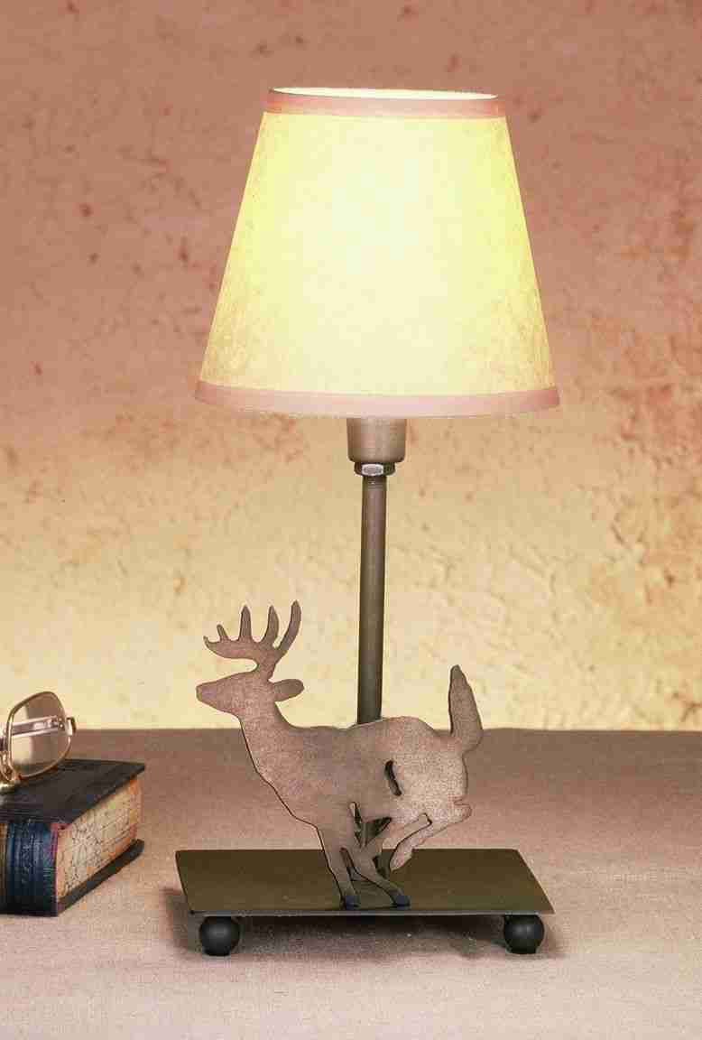 Meyda Tiffany Lighting 50612 Lone Deer One Light Accent Lamp Lamp Copper/Antique/Verde