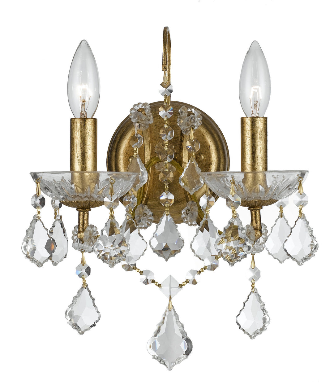 Crystorama Filmore 4452-GA-CL-SAQ Wall Light - Antique Gold