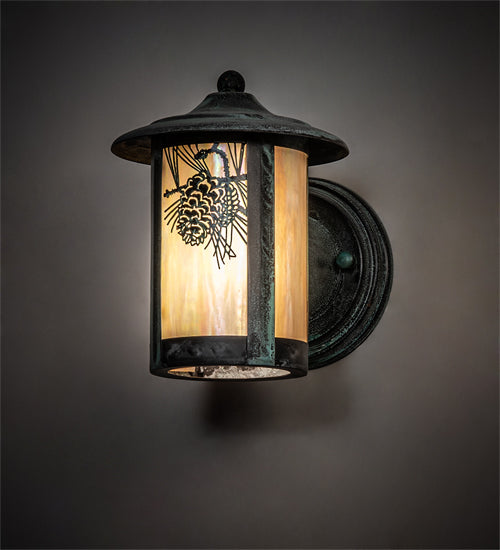 Meyda Tiffany Lighting 50706 Fulton One Light Wall Sconce Outdoor Verde