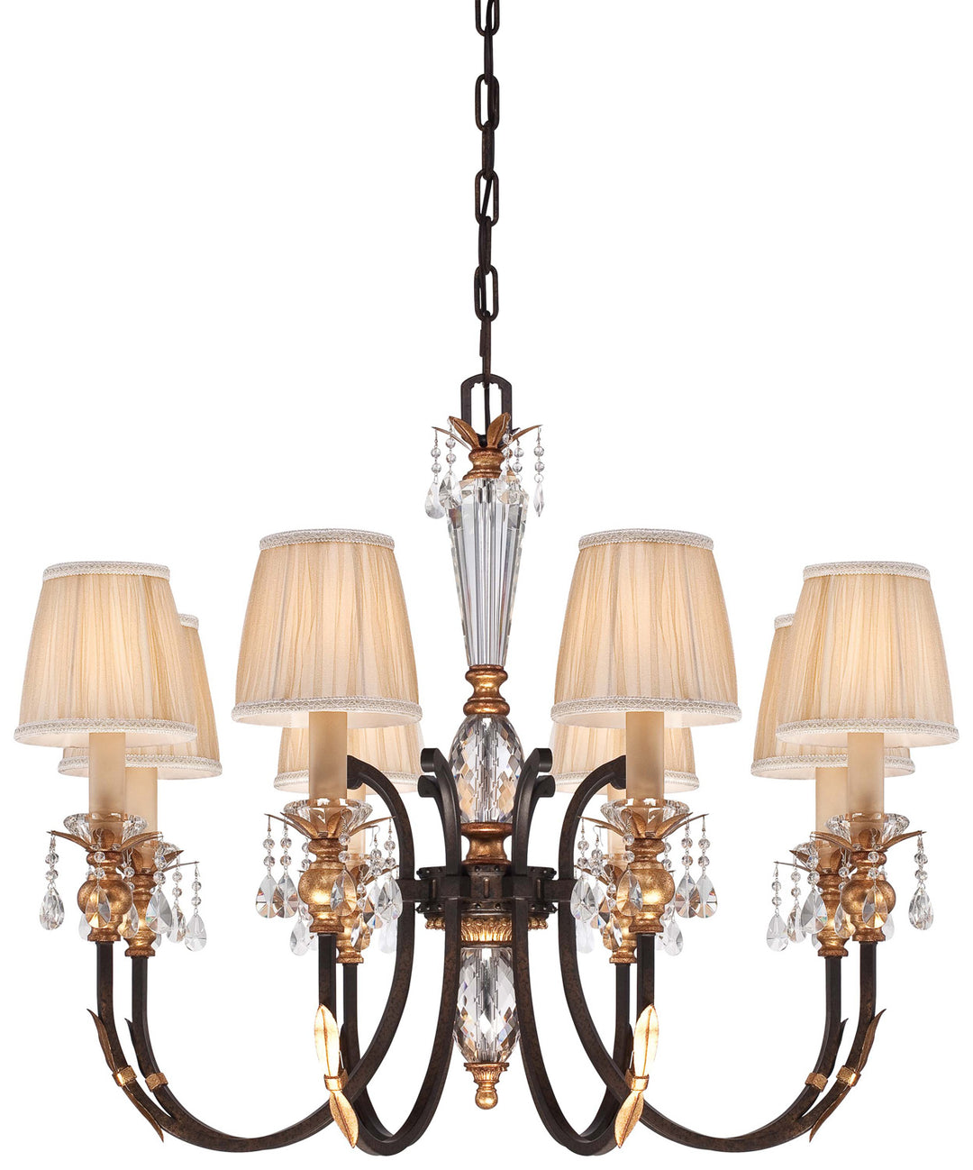 Metropolitan Bella Cristallo N6648-258B Chandelier Light - French Bronze W/ Gold Highlights