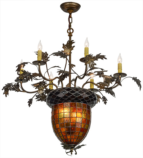 Meyda Tiffany Greenbriar Oak 50859 Chandelier Light - Antique Copper