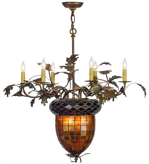 Meyda Tiffany Greenbriar Oak 50859 Chandelier Light - Antique Copper