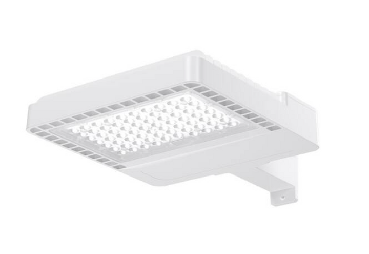 White LED Area Flood Light Fixture, Slipfitter & SP1 Mounting Hardware, Photocell Included, 120-277V, 4000K, Dimming Driver