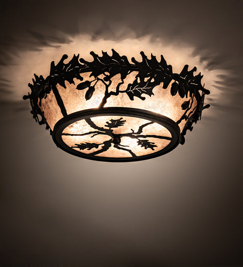 Meyda Tiffany Oak Leaf & Acorn 51000 Ceiling Light - Wrought Iron