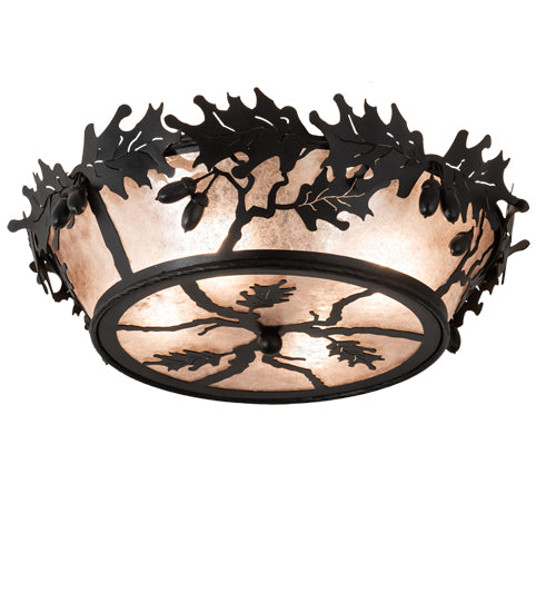 Meyda Tiffany Oak Leaf & Acorn 51000 Ceiling Light - Wrought Iron