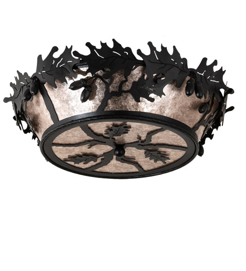 Meyda Tiffany Oak Leaf & Acorn 51000 Ceiling Light - Wrought Iron