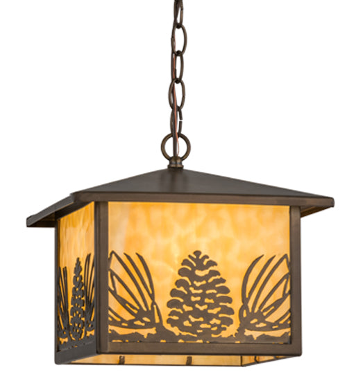 Meyda Tiffany Lighting 51002 Mountain Pine One Light Pendant Outdoor Copper/Antique/Verde