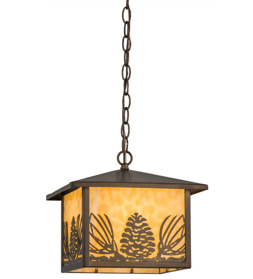 Meyda Tiffany Lighting 51002 Mountain Pine One Light Pendant Outdoor Copper/Antique/Verde