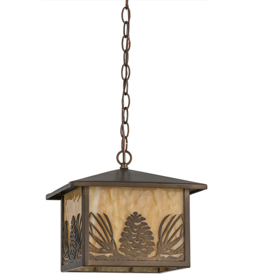 Meyda Tiffany Lighting 51002 Mountain Pine One Light Pendant Outdoor Copper/Antique/Verde