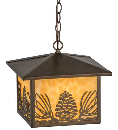 Meyda Tiffany Lighting 51002 Mountain Pine One Light Pendant Outdoor Copper/Antique/Verde