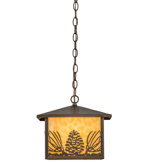 Meyda Tiffany Lighting 51002 Mountain Pine One Light Pendant Outdoor Copper/Antique/Verde