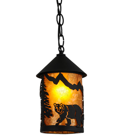 Meyda Tiffany Lighting 51061 Lone Bear One Light Mini Pendant Outdoor Black