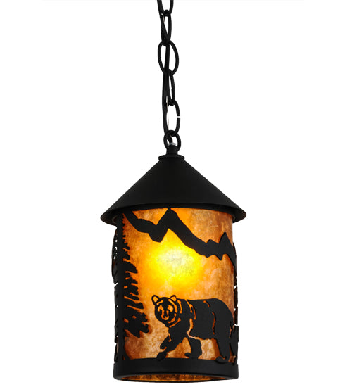 Meyda Tiffany Lighting 51061 Lone Bear One Light Mini Pendant Outdoor Black