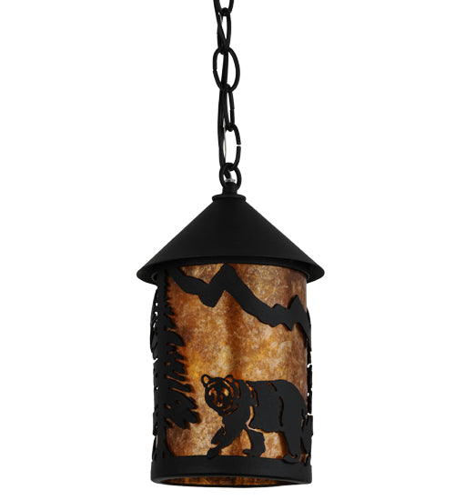 Meyda Tiffany Lighting 51061 Lone Bear One Light Mini Pendant Outdoor Black