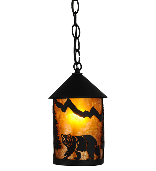 Meyda Tiffany Lighting 51061 Lone Bear One Light Mini Pendant Outdoor Black