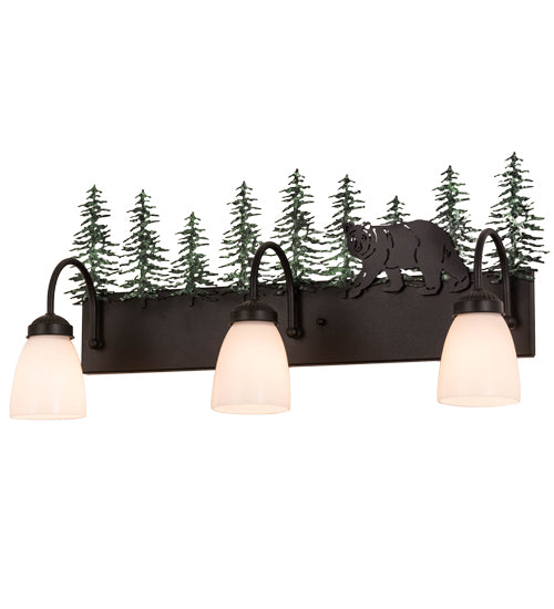 Meyda Tiffany Lone Bear 51064 Bath Vanity Light 27 in. wide - Mahogany Bronze