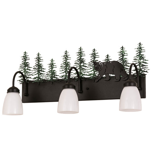 Meyda Tiffany Lone Bear 51064 Bath Vanity Light 27 in. wide - Mahogany Bronze