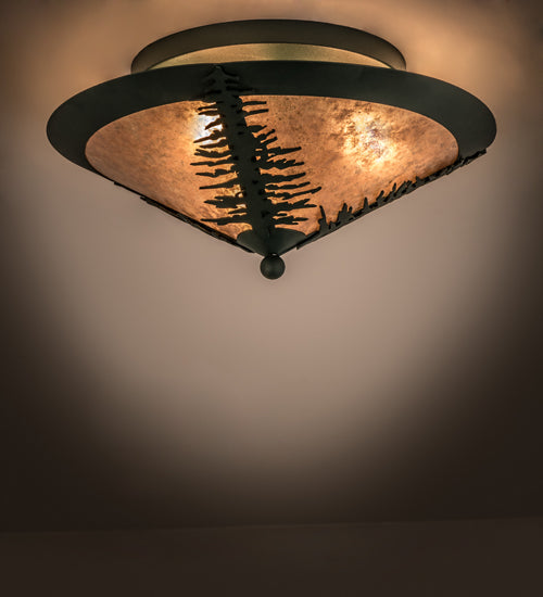 Meyda Tiffany Tamarack 51068 Ceiling Light - Forest Green/Silver Mica