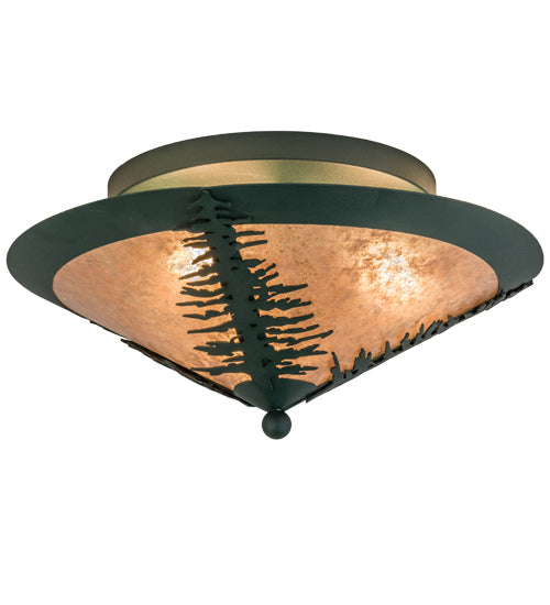 Meyda Tiffany Tamarack 51068 Ceiling Light - Forest Green/Silver Mica