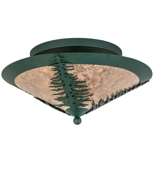 Meyda Tiffany Tamarack 51068 Ceiling Light - Forest Green/Silver Mica