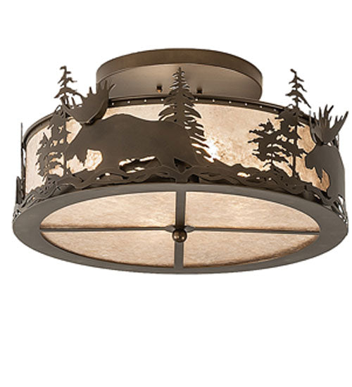 Meyda Tiffany Moose At Dusk 51092 Ceiling Light - Antique Copper