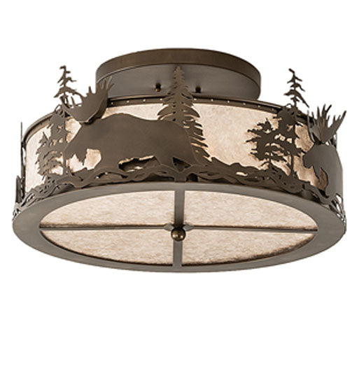 Meyda Tiffany Moose At Dusk 51092 Ceiling Light - Antique Copper