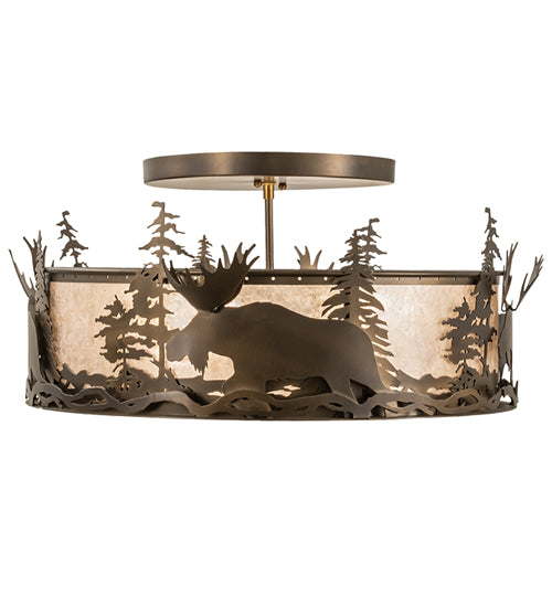 Meyda Tiffany Moose At Dusk 51092 Ceiling Light - Antique Copper