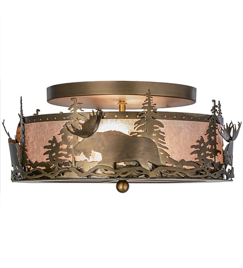 Meyda Tiffany Moose At Dusk 51095 Ceiling Light - Antique Copper