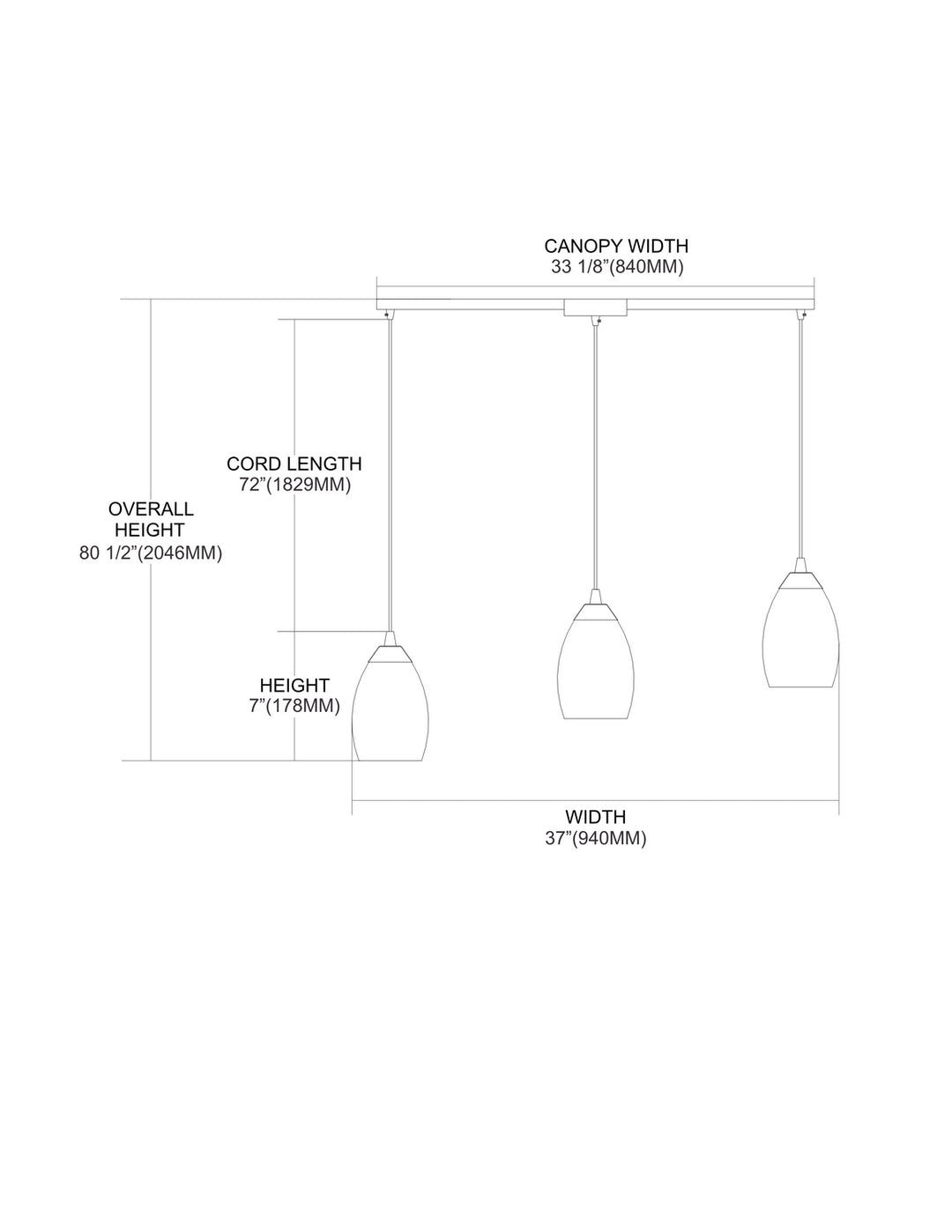 Elk Mini Vortex 10089/3L-RV Pendant Light - Satin Nickel