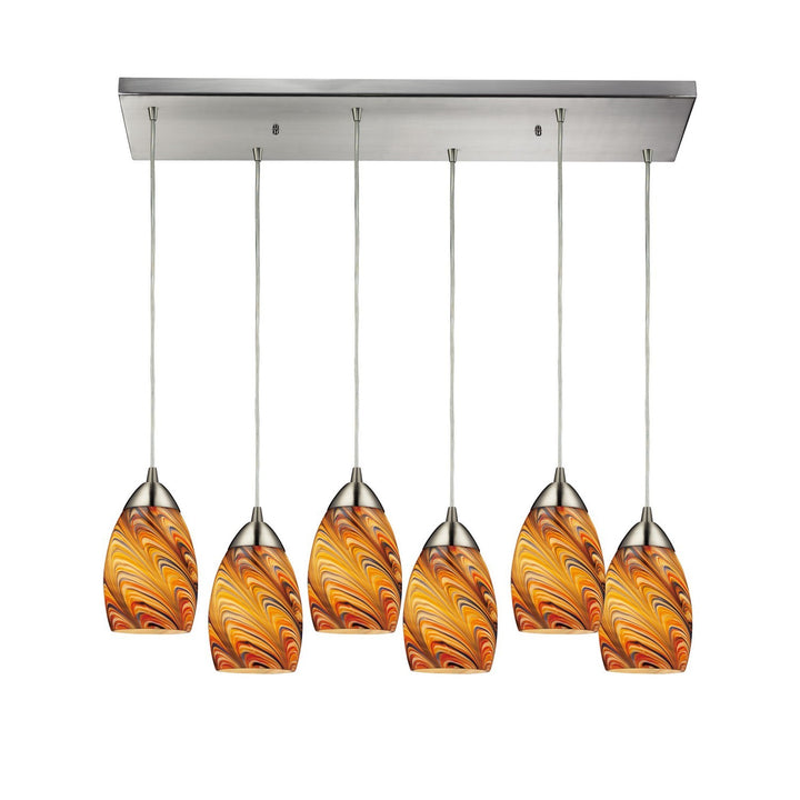 Elk Mini Vortex 10089/6RC-RV Pendant Light - Satin Nickel