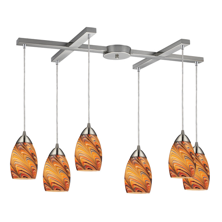 Elk Mini Vortex 10089/6RV Pendant Light - Satin Nickel