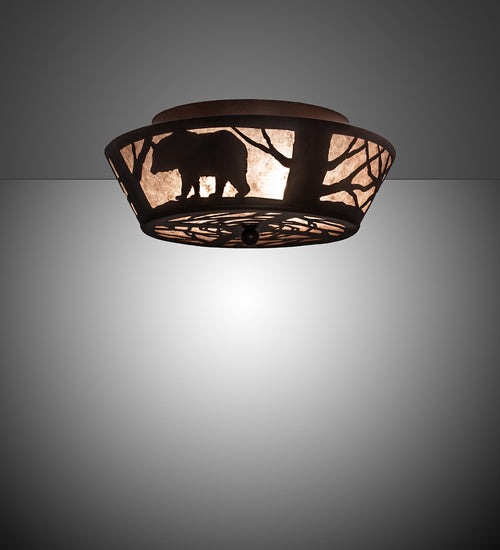 Meyda Tiffany Bear On The Loose 51328 Ceiling Light - Cafe Noir/Silver Mica