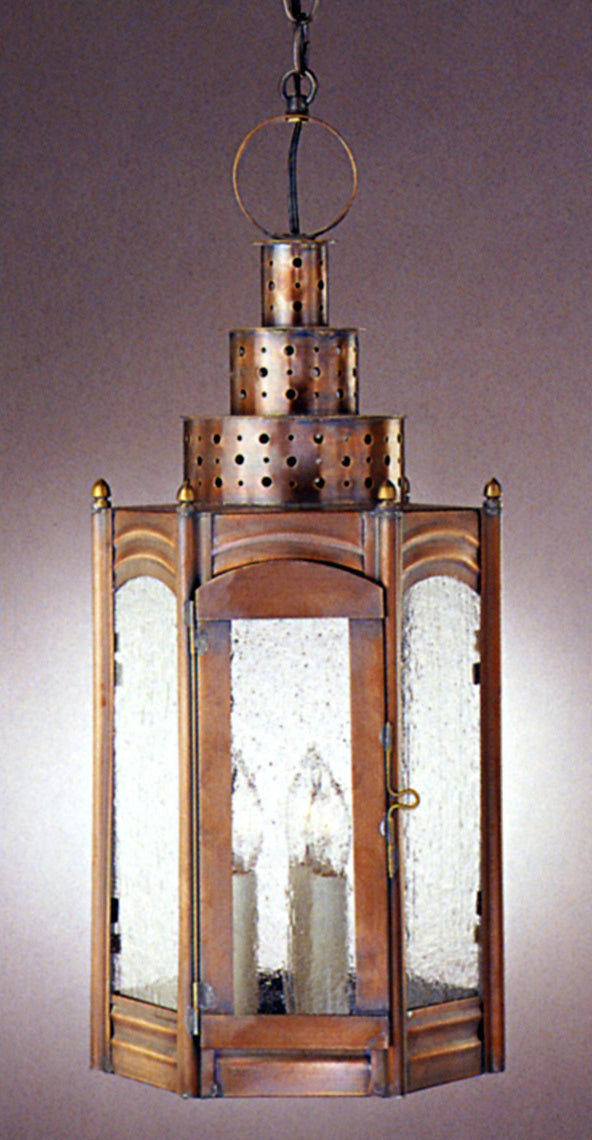 Genie House Lighting 37313ACS Ballentine Three Light Pendant Outdoor Copper/Antique/Verde