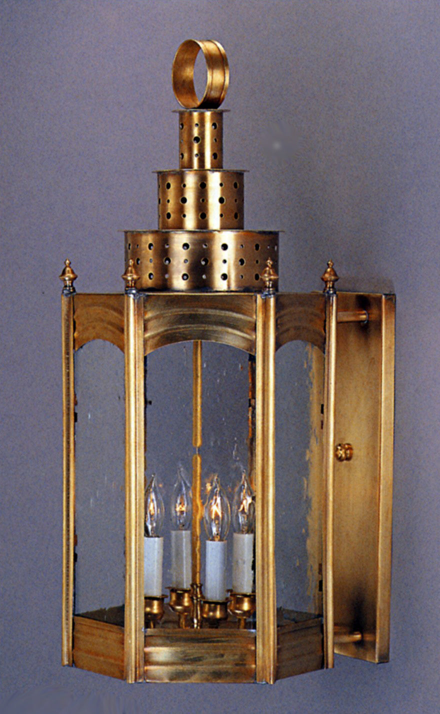 Genie House Lighting 37321ABSS Ballentine Four Light Wall Mount Outdoor Brass - Antique