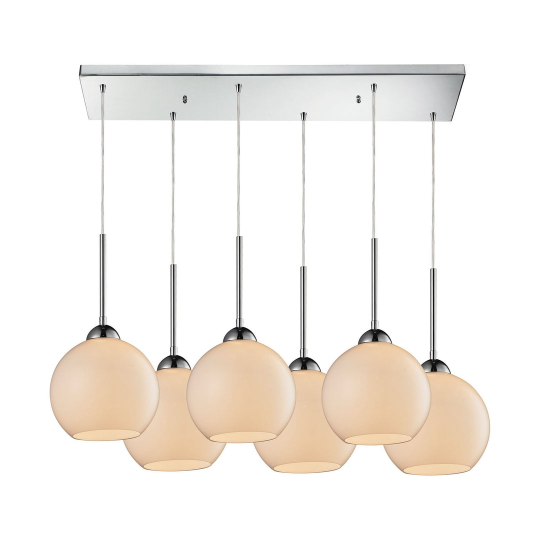 Elk Cassandra 10240/6RC-WH Pendant Light - Polished Chrome