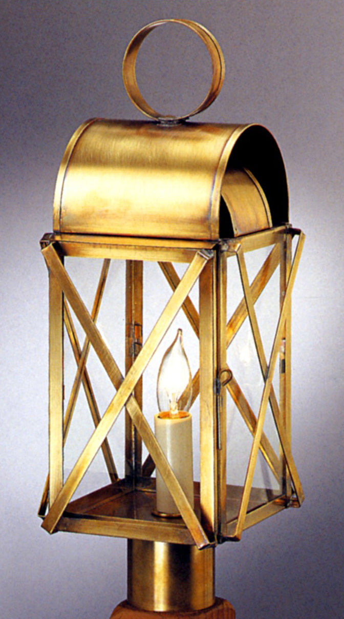 Genie House Lighting 57712ABC Cottage One Light Post Mount Outdoor Brass - Antique