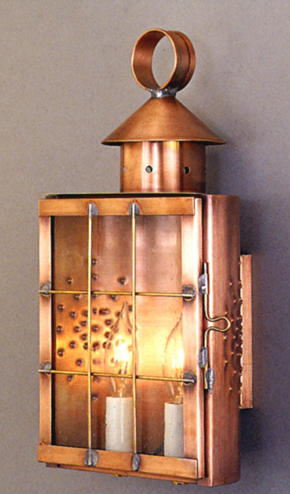 Genie House Lighting 68501ACC Falcone Two Light Wall Mount Outdoor Copper/Antique/Verde