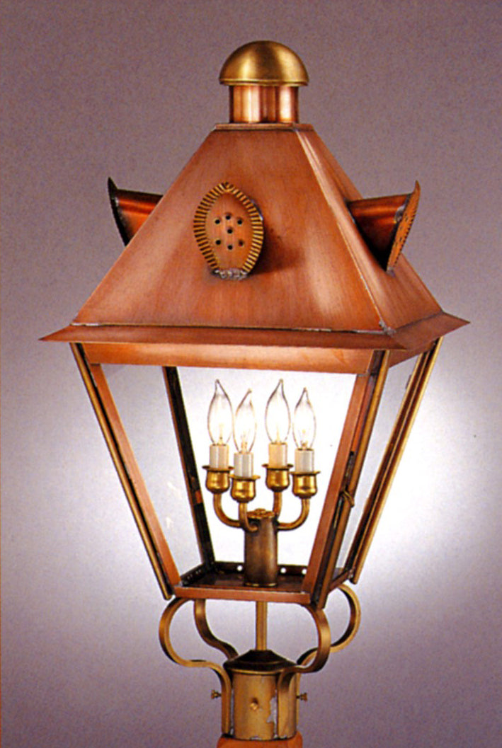 Genie House Lighting 81112ACC 811 Series Post Mount Outdoor Copper/Antique/Verde