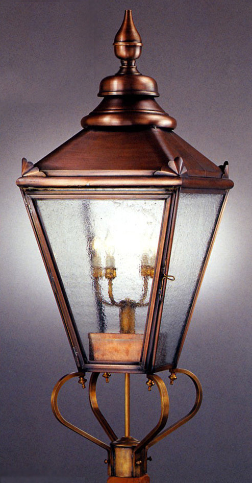 Genie House Lighting 82122ACS Arabella Five Light Post Mount Outdoor Copper/Antique/Verde