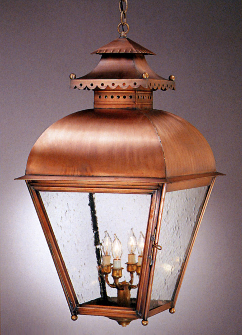 Genie House Lighting 85023ACSS Duchess Four Light Pendant Outdoor Copper/Antique/Verde
