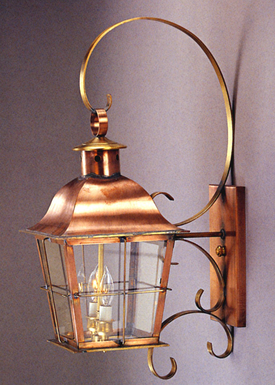Genie House Lighting 89311ACC Pearl Two Light Wall Mount Outdoor Copper/Antique/Verde