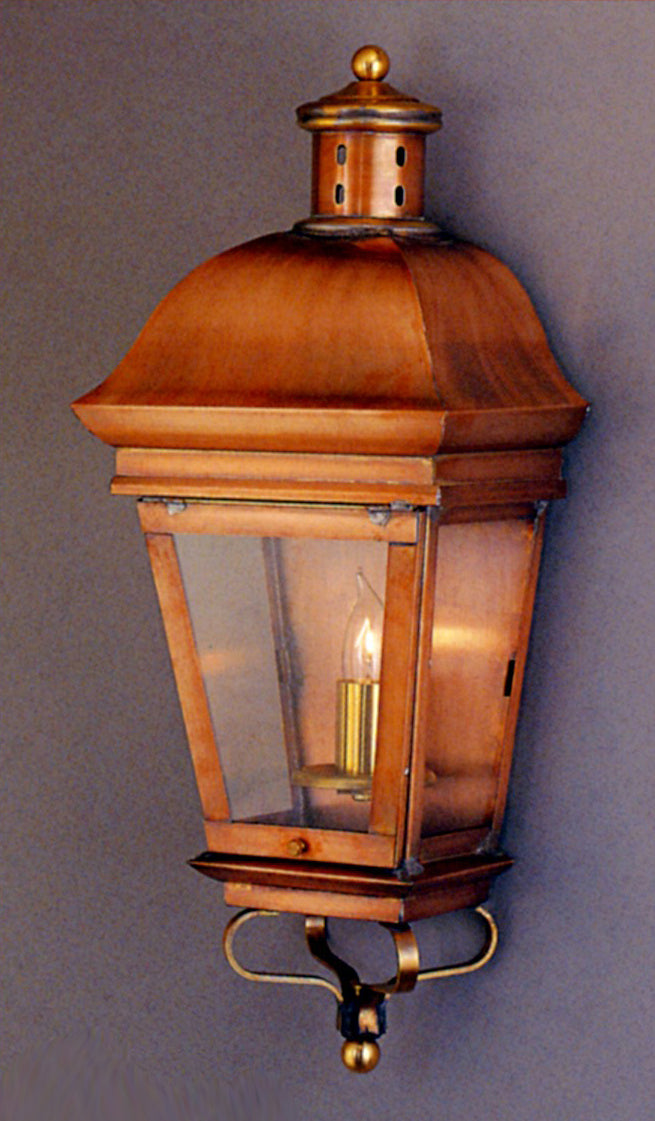 Genie House Lighting 89601ACC Rosalyne One Light Wall Mount Outdoor Copper/Antique/Verde