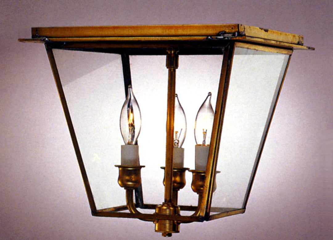Genie House Lighting 91424ABC Kojan Three Light Flush Mount Outdoor Brass - Antique