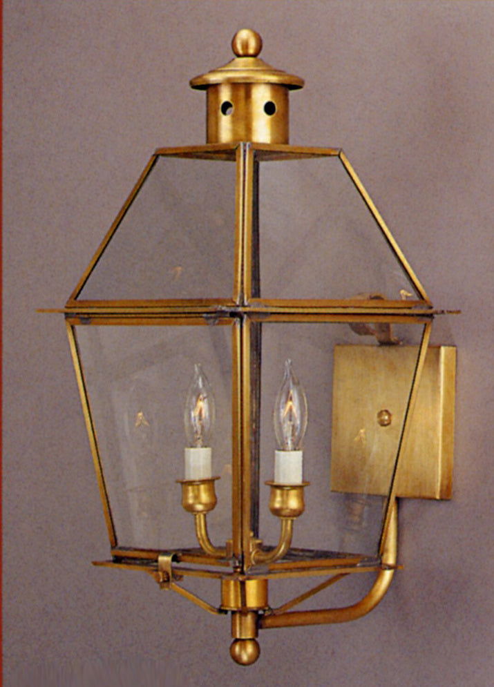 Genie House Lighting 93001ABC Kojan Two Light Wall Mount Outdoor Brass - Antique