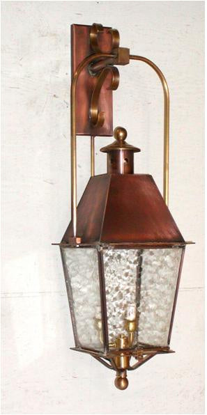 Genie House Lighting 95011ACSS Kojan Three Light Wall Mount Outdoor Copper/Antique/Verde
