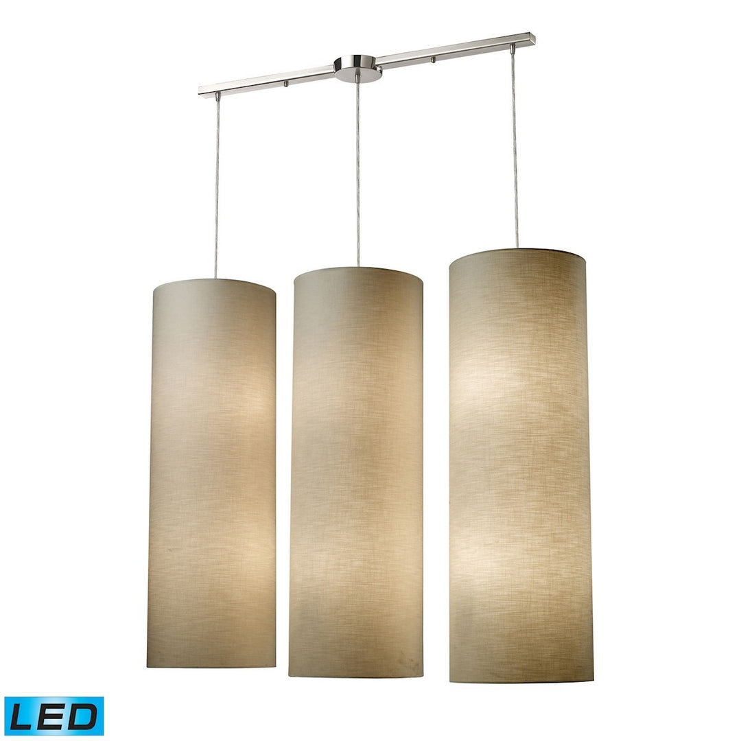 Elk Fabric Cylinders 20160/12L-LED Pendant Light - Satin Nickel