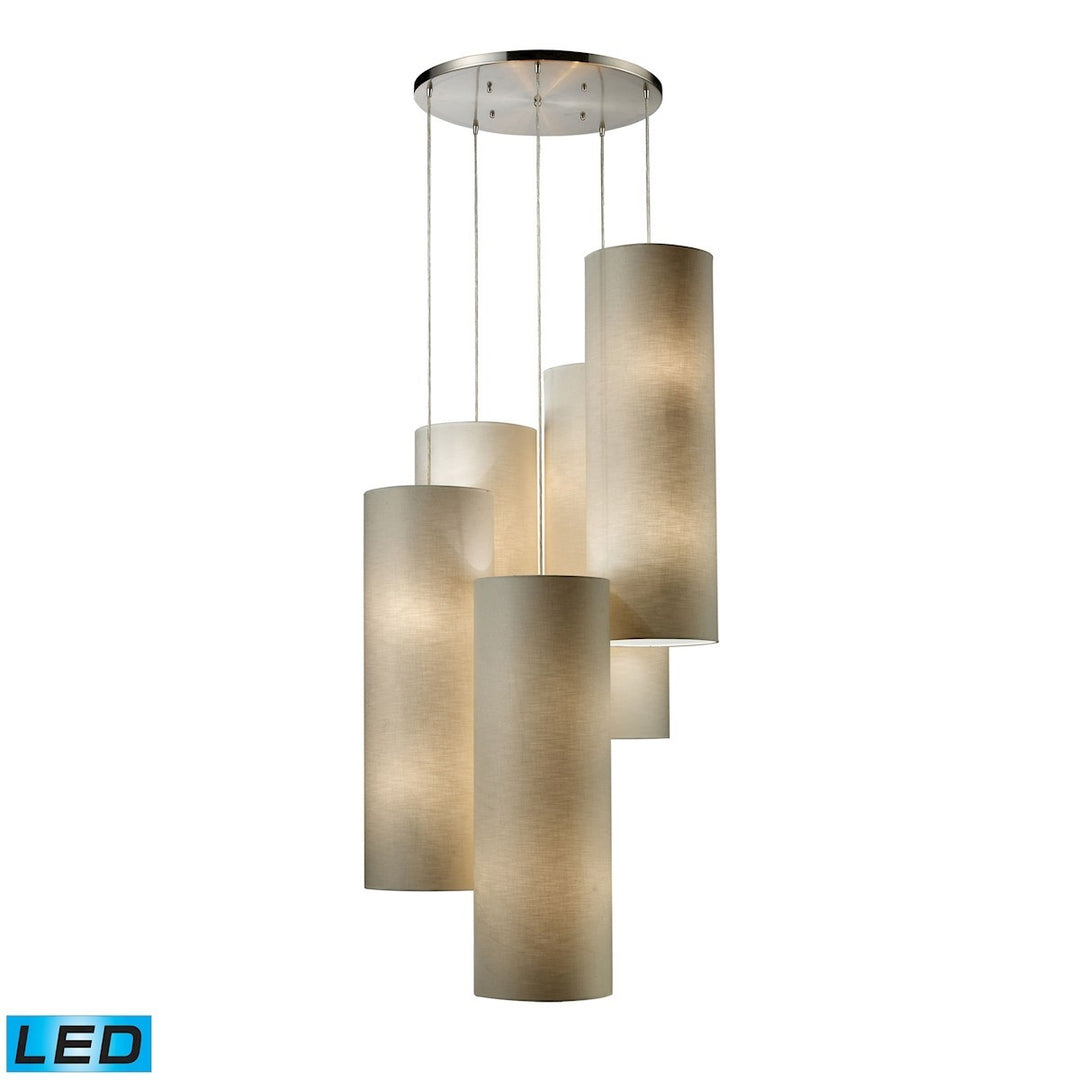 Elk Fabric Cylinders 20160/20R-LED Pendant Light - Satin Nickel