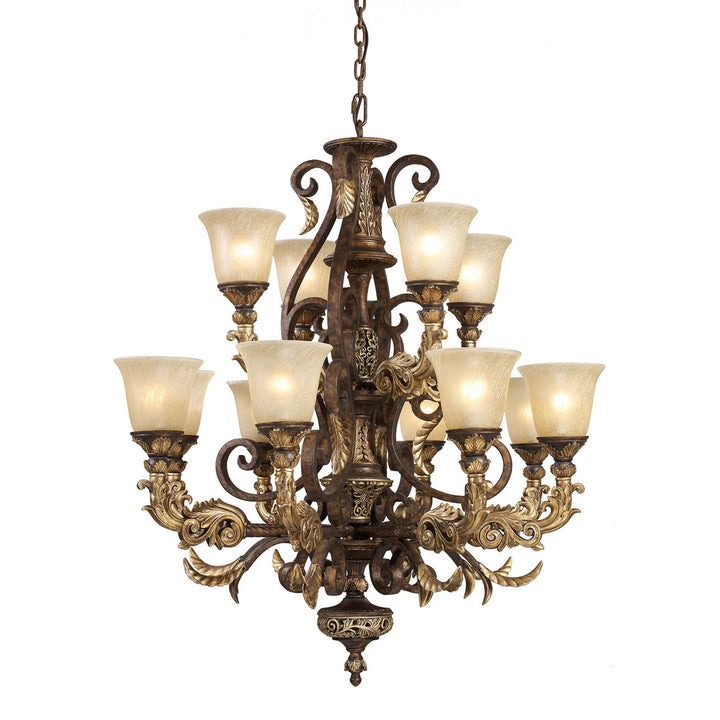 Elk Regency 2165/8+4-LED Chandelier Light - Burnt Bronze