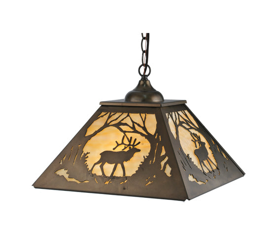 Meyda Tiffany Elk At Dawn 51426 Pendant Light - Antique